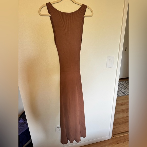 NEW All Fenix Ribbed Maxi Dress Mocha Brown Fitted Bodycon Anthro Size XL NWT - Picture 2 of 7